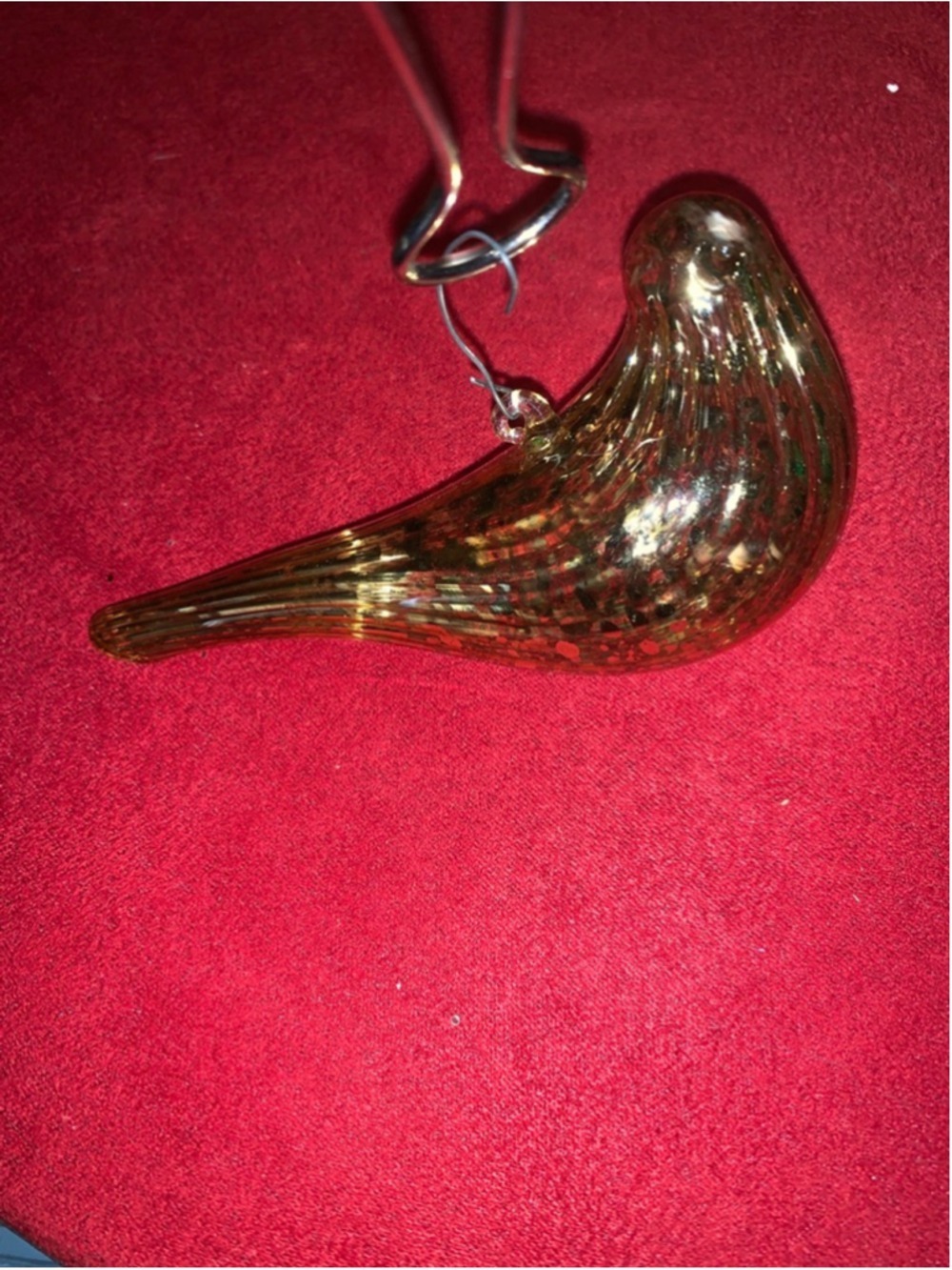 Gold Blown Glass Bird Ornament One Size